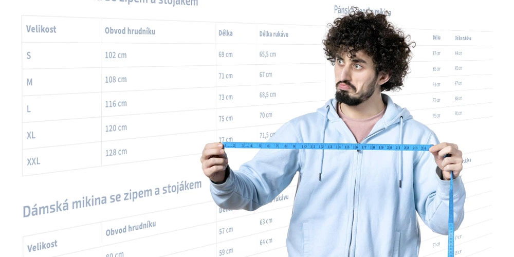 Velikostní tabulky mikin