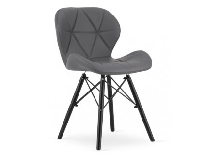 Jídelní židle EKO šedé s černými nohami 4 ks