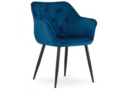 Sametová židle Liverpool modrá