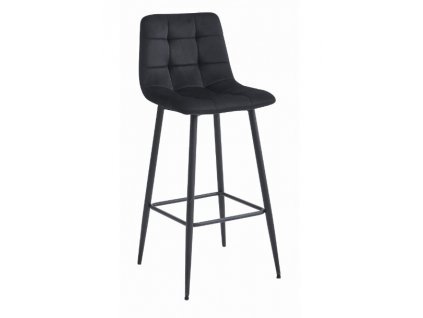 Sametová barová židle Budva černá