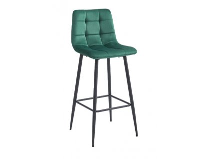 Sametová barová židle Budva zelená