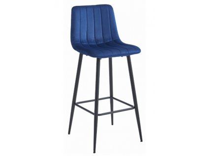 Sametová barová židle Florence modrá