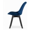 Sametové židle London modré s černými nohami 4ks
