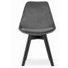 Sametové židle London šedé s černými nohami 4ks