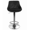 Sametová barová židle Oklahoma černá s chromovým podstavcem