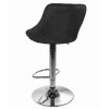 Sametová barová židle Oklahoma černá s chromovým podstavcem