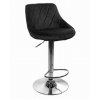 Sametová barová židle Oklahoma černá s chromovým podstavcem