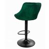Sametová barová židle Oklahoma zelená s černým podstavcem