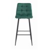 Sametová barová židle Budva zelená