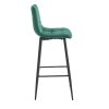 Sametová barová židle Budva zelená