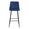 Sametová barová židle Bari modrá