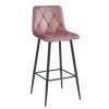 Sametová barová židle Bari růžová