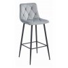 Sametová barová židle Bari stříbrno šedá