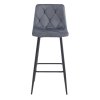 Sametová barová židle Bari tmavě šedá