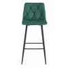Sametová barová židle Bari zelená