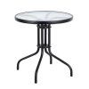 Zahradní stolek se sklem 60 cm kulatý