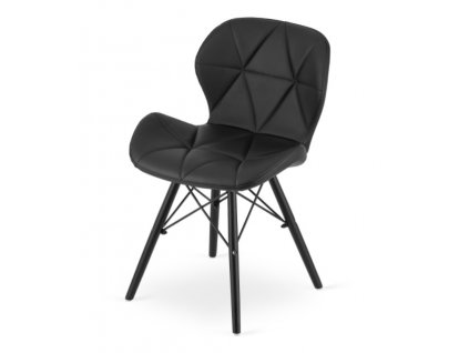 Jedálenská stolička EKO čierna s čiernymi nohami