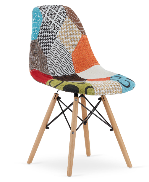 TRENDIE Jedálenská stolička PATCHWORK Alex - škandinávsky štýl