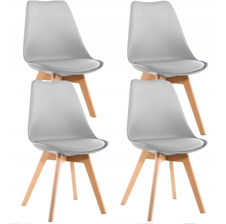 Jedálenské stoličky SCANDI svetlo sivé 4 ks - škandinávsky štýl