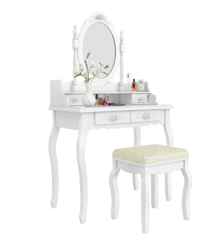 Toaletný stolík Barocco biely + DARČEK  hubka na make up