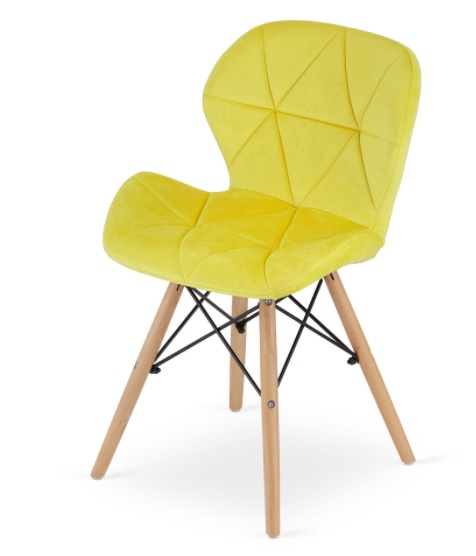 TRENDIE Jedálenská stolička SKY žltá - škandinávsky štýl