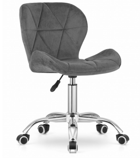 Zamatové otočné kreslo Manhattan tmavo sivé