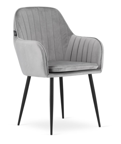 Zamatová stolička Warsaw strieborno sivá