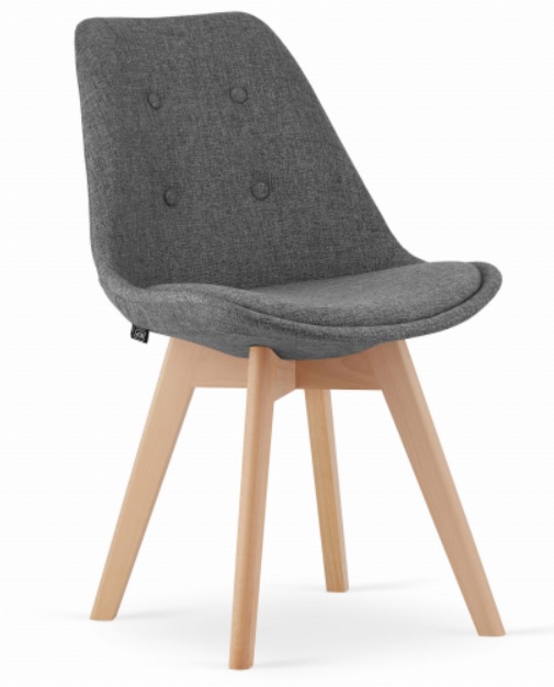 Jedálenská stolička London sivá s prírodnými nohami