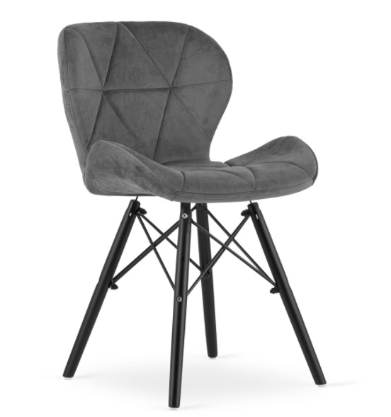 Jedálenské stoličky SKY sivé s čiernymi nohami 4 ks