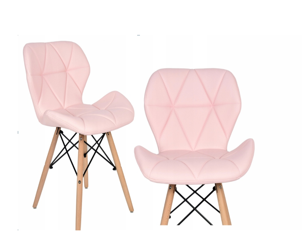 TRENDIE Jedálenská stolička EKO ružová - škandinávsky štýl