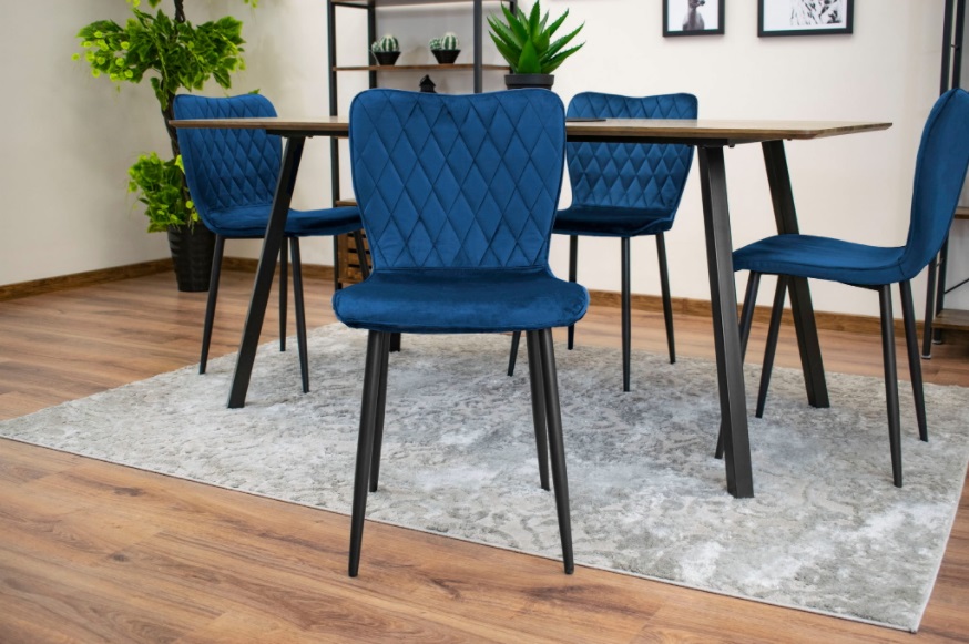 Zamatová stolička RIO modrá