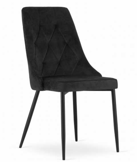 Zamatová stolička Lima čierna