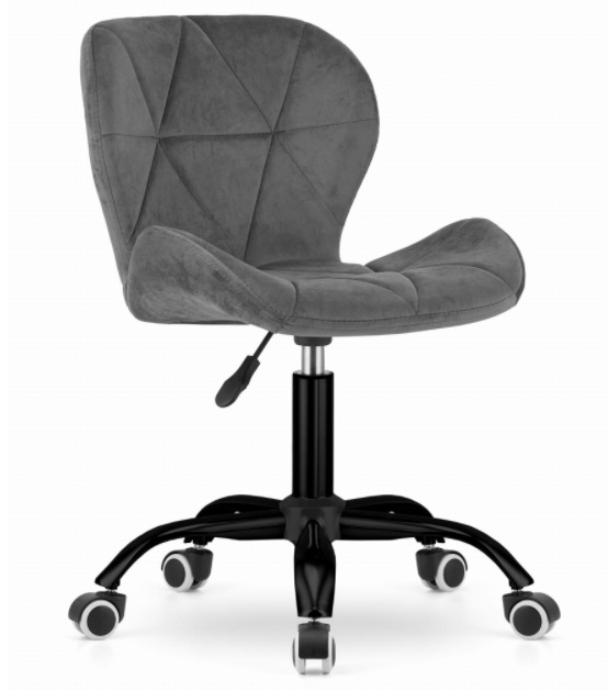 Zamatové otočné kreslo California sivé