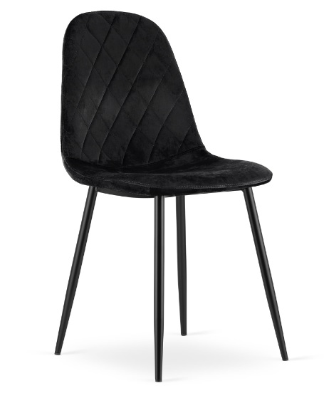 Zamatová stolička New York čierna