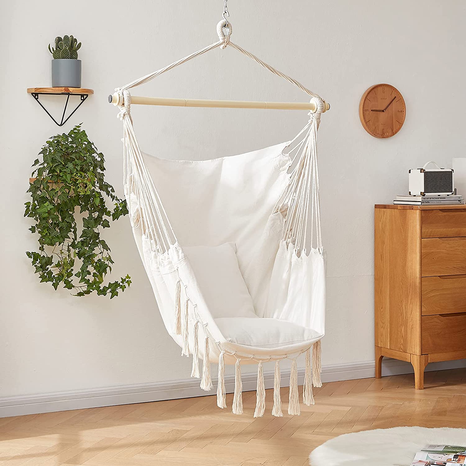 Brazílske závesné kreslo béžové