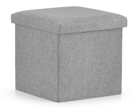 Skladacia taburetka s úložným priestorom "L" svetlo sivá