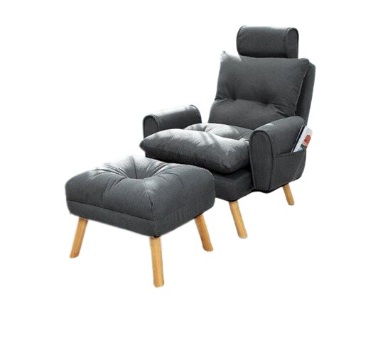 Kreslo ušiak Boris tmavo sivé s taburetkou