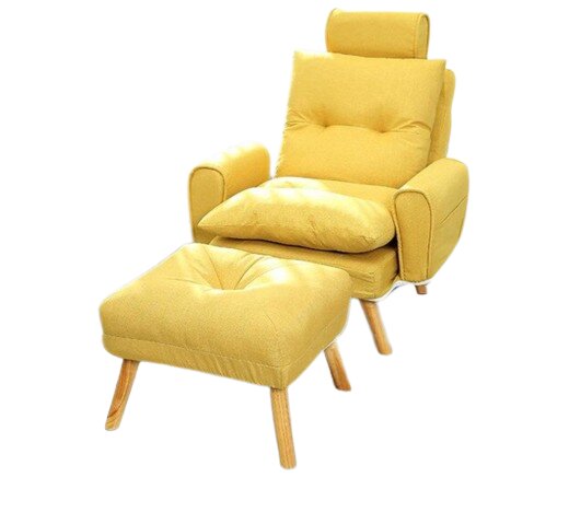 Kreslo ušiak Boris žlté s taburetkou