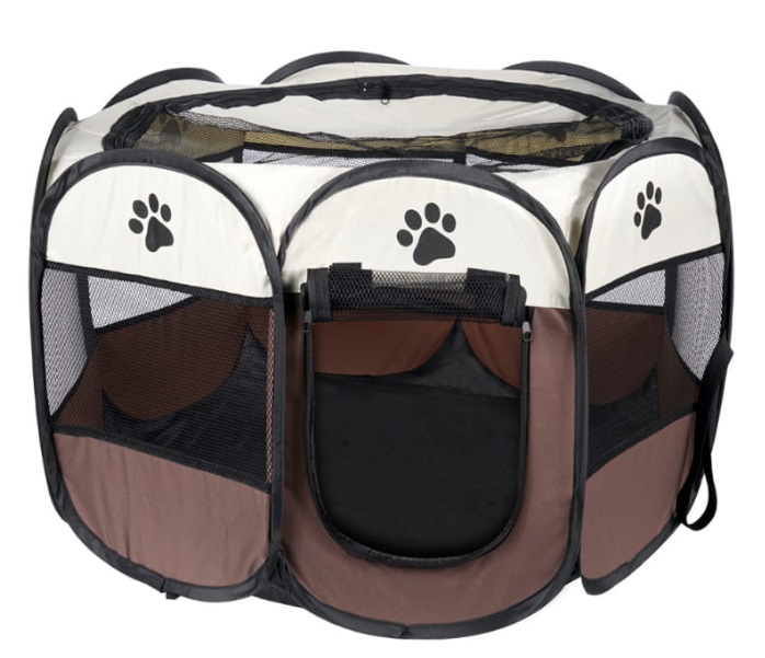 Ohrádka pre psa/mačku 74x74x43cm - hnedá