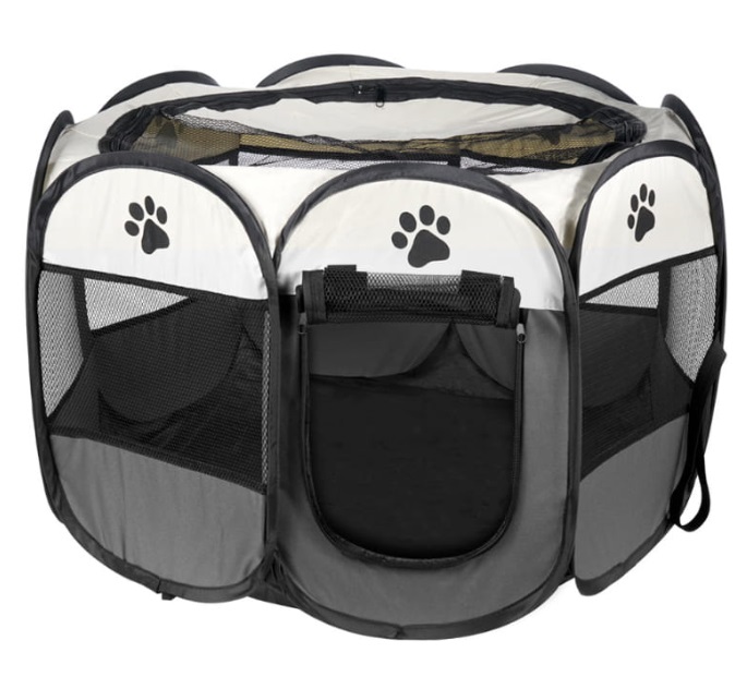 Ohrádka pre psa/mačku 74x74x43cm - sivá