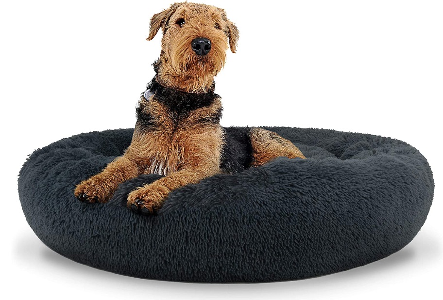 Plyšový pelech "L" 80 cm tmavo sivý