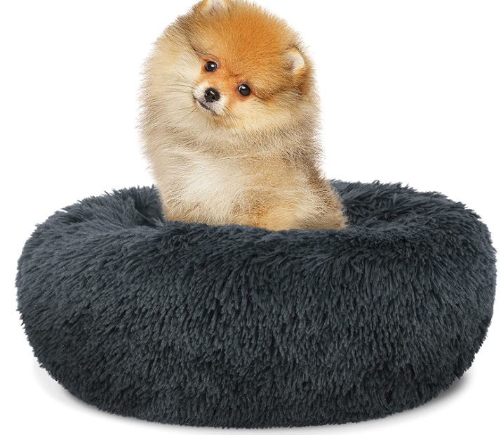 Plyšový pelech "S" 40 cm tmavo sivý