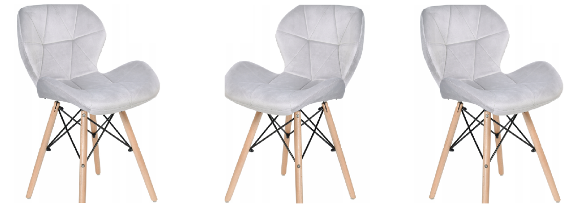Jedálenské stoličky SKY svetlo sivé 4 ks - škandinávsky štýl