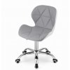 Otočné kreslo z eko kože Manhattan sivo biele