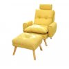 Relaxačné kreslo Boris žlté s taburetkou