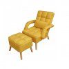 Relaxačné kreslo Carlos žlté s taburetkou