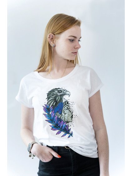 Trendly bavlněné eco tričko orlí žena