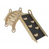 Wooden rocker set with slide and climbing wall