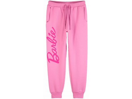 Růžové Barbie tepláky s nápisem