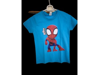 Dětské tyrkysové bavlněné tričko Spidey vel. 122/128